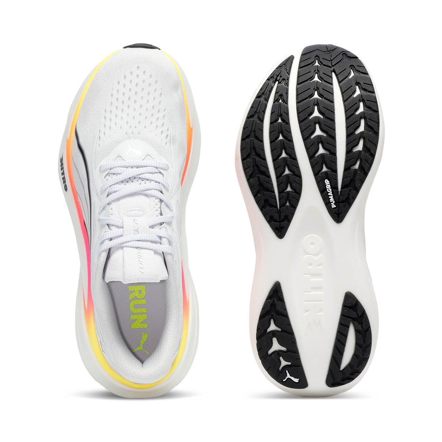【メンズ】PUMA マグマックスニトロ2【ホワイト/イエロー/ピンク】